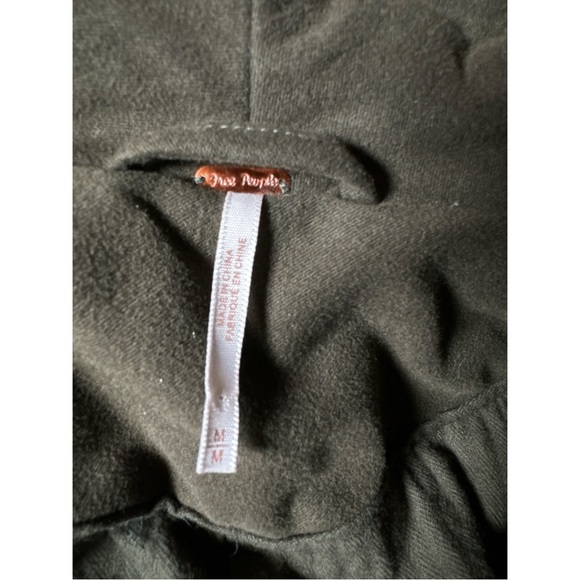 Free People Brushed Cotton Long Duster Belted Coat Medium Olive Green Heavy - Picture 11 of 16